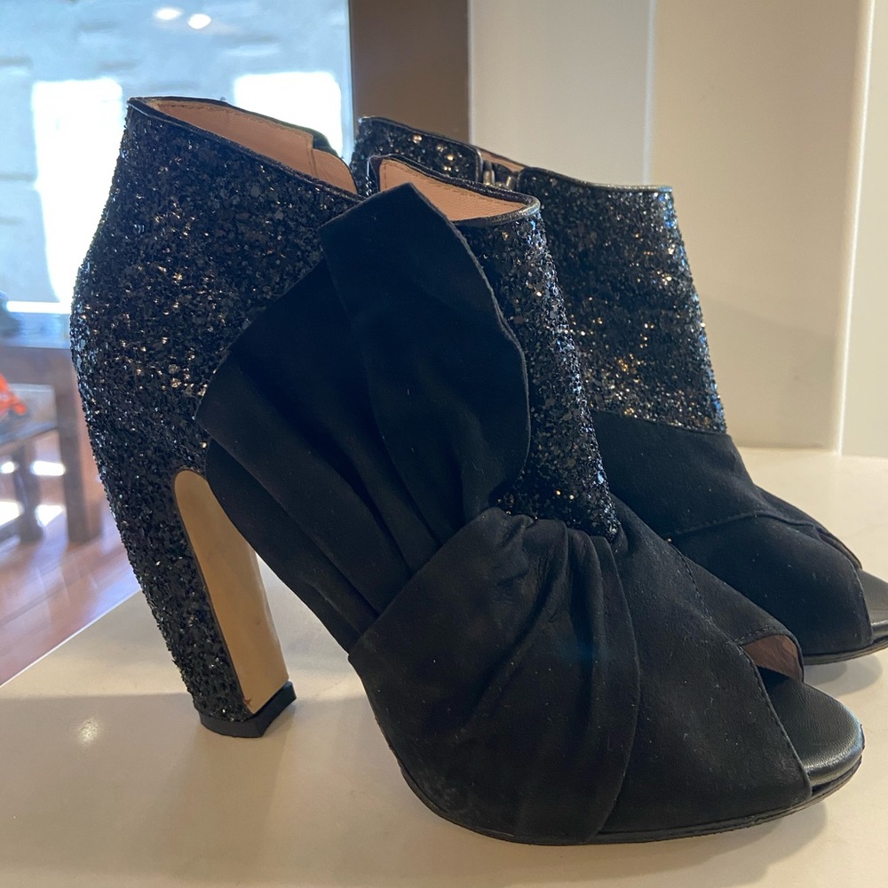 Miu Miu FW 2011 Glitter Peep Toe Ankle Booties